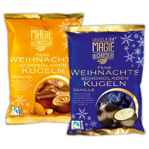 Excelsior Magie Du Chocolat Feine Weihnachts Schokoladen Kugeln Von