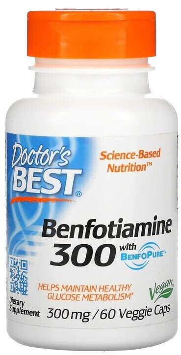 Doctor S Best Benfotiamine 150mg Alpha Lipoic Acid 300 Capsules 60