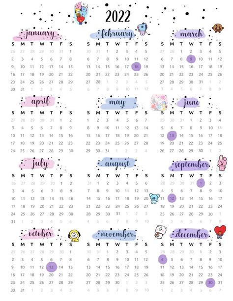 Me Encanta Este Calendario De Bts Calendarios Imprimibles Ideas De