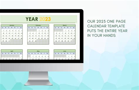 2023 One Page Calendar in Excel, Google Sheets - Download | Template.net