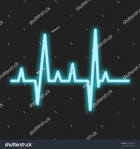 Heartbeat Blue Neon Sign Heart Beat Stock Vector (Royalty Free ...