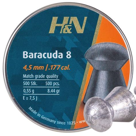 H N Baracuda 8 Match Grade 500 Count DOMED 4 5mm 177 Caliber Pellets