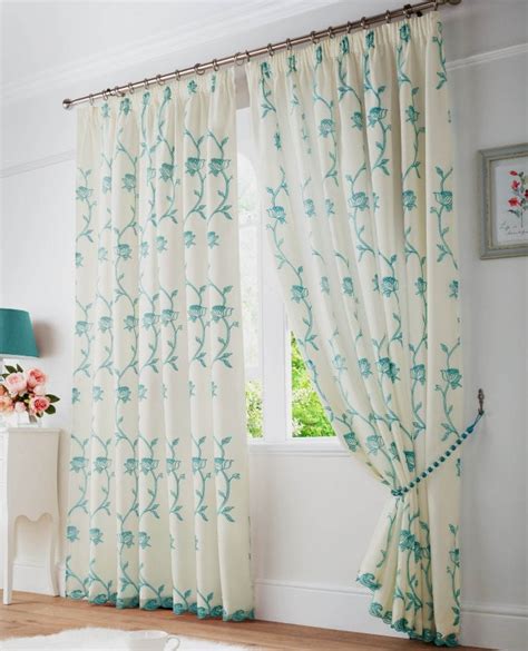 Exeter Floral Lined Pencil Pleat Curtains Net Curtains Direct