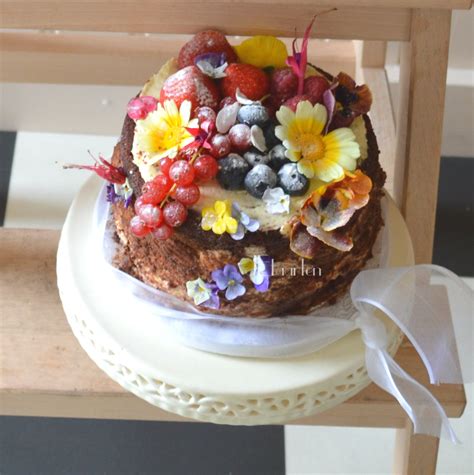 Naked Red Velvet Cake With Edible Flowers CakeCentral