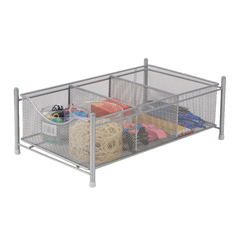 Mind Reader Compartment Metal Mesh Storage Baskets Organizer Home