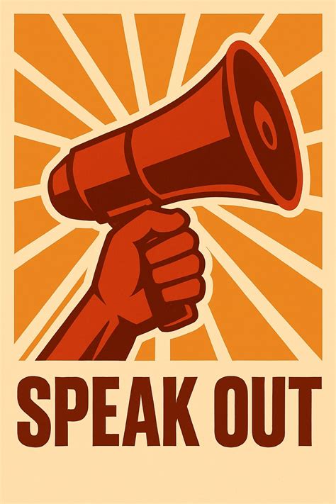 bold retro speak   speak  motivational poster playground