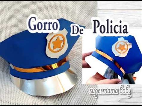 COMO HACER GORRO DE POLICIA CON CARTULINA SUPER FACIL RAPIDO