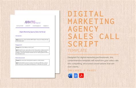 Digital Marketing Agency Sales Call Script Template in Word, PDF ...