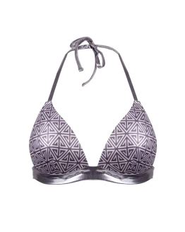 Silver Removable Pads Triangle Bikini Top M Vivien Vance