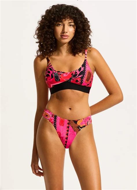 Seafolly Atlantis Banded Bralette Bikini Paradise Pink Lingerie And