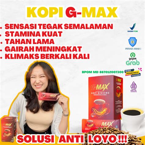 Jual KOPI GMAX ORIGINAL KOPI STAMINA OBAT KUAT HERBAL STAMINA PRIA