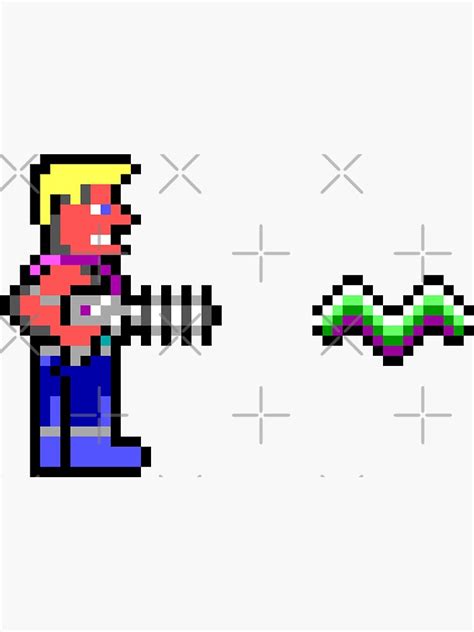 Duke Nukem Retro Pixel Dos Game Fan Shirt Sticker For Sale By