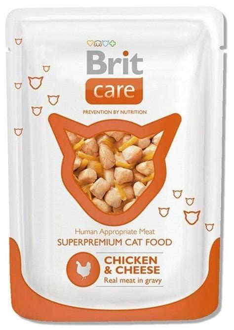 Влажный корм для котят Brit Care, с курицей, с сыром 80 г (кусочки в ...