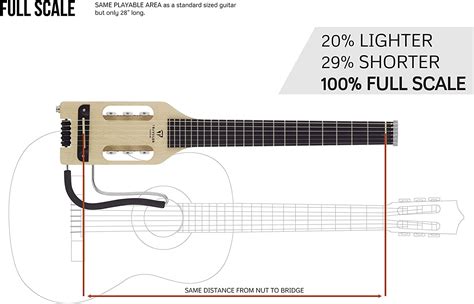 Traveler Guitar Guitarra acústica eléctrica clásica ultraligera de 6