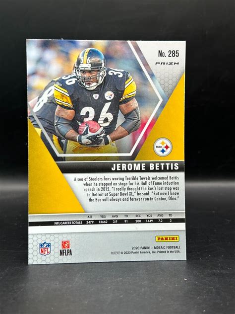 Panini Mosaic Jerome Bettis Green Hall Of Fame Prizm Steelers Hof