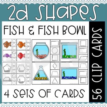 Fish 2D Shape Clip Cards 2D Shape Sorting 2D Shape Properties Math Center