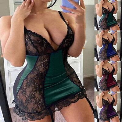 Sexy Women Lace Nightdress Lingerie Nightgown Babydoll Sleepwear Dress Nightwear Ebay