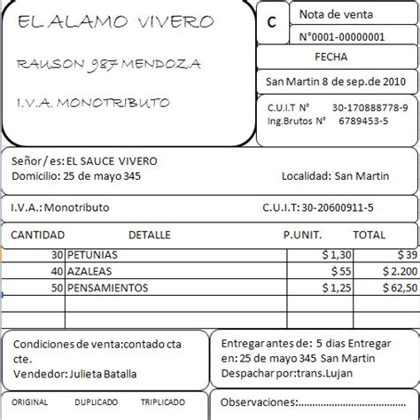 Lanegrita Nota De Venta