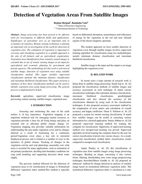 PDF Detection Of Vegetation Areas From Satellite Images