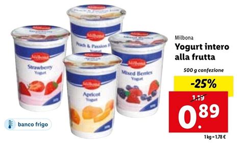 Milbona Yogurt Intero All Frutta 500 G Confezione Offerta Di Lidl