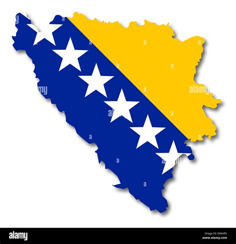 Map and flag of Bosnia and Herzegovina Stock Photo - Alamy