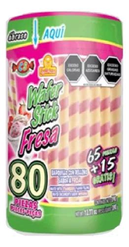 Delicias Wafer Stick Fresa 65 Piezas Tipo Barquillo