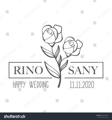 Hand Drawn Floral Wedding Logo Template Stock Vector (Royalty Free) 1863976258 | Shutterstock