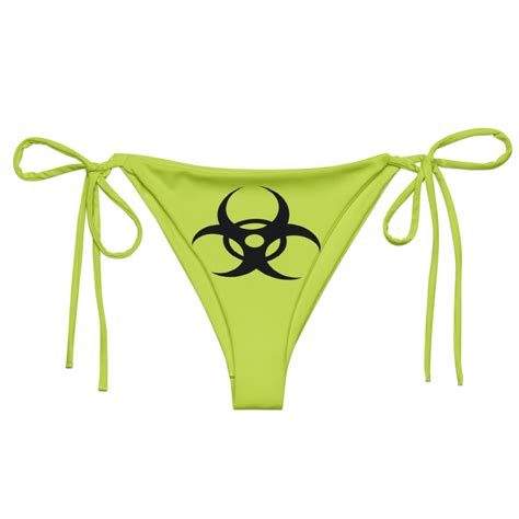 Biohazard String Bikini Bottom Lime Black Y K Zombie Apocalypse Grunge Gothic Goth Edgy Rave