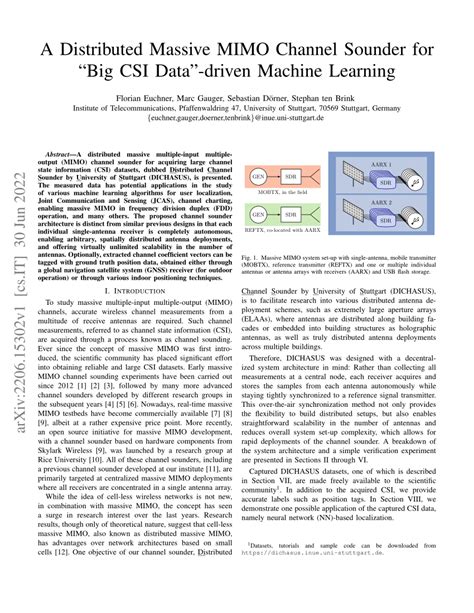 PDF A Distributed Massive MIMO Channel Sounder For Big CSI Data