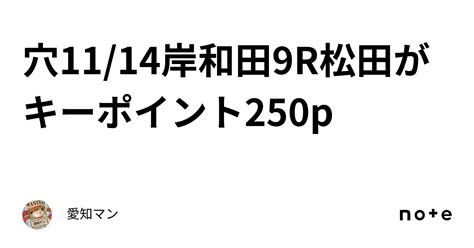 穴🔥11 14岸和田9r松田がキーポイント250p｜愛知マン