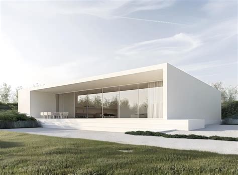 modern minimalist white house exterior design premium ai generated image