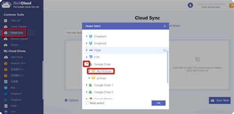 Sync data between cloud drives