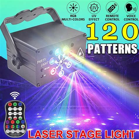 Лазерный сценический светильник с 120 узорами RGB LED USB-проектор для ...
