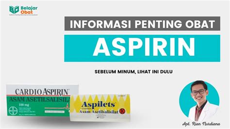 Informasi Obat ASPIRIN ASETOSAL Yang Harus Kamu Tau Miniaspi