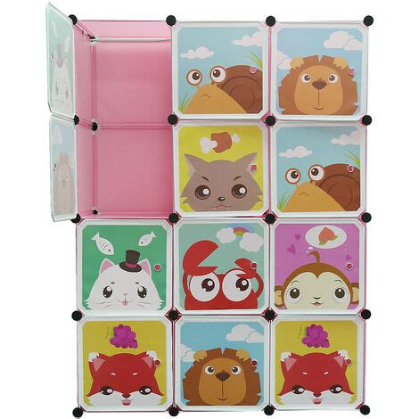 Armoire Penderie Plastique Enfants Cubes Armoire Rose Cm