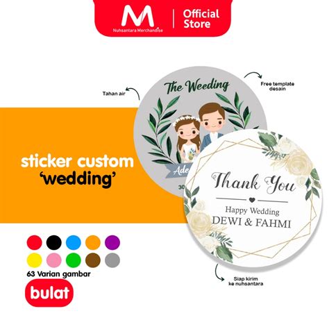 Jual Stiker Wedding Bulat Custom Stiker Souvenir Pernikahan Stiker