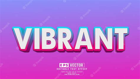 Premium Vector Vibrant 3d Editable Text Effect Vector With Background