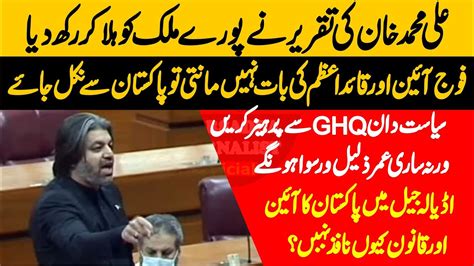 PTI Ali Muhammad Khan Fiery Speech In National Assembly YouTube