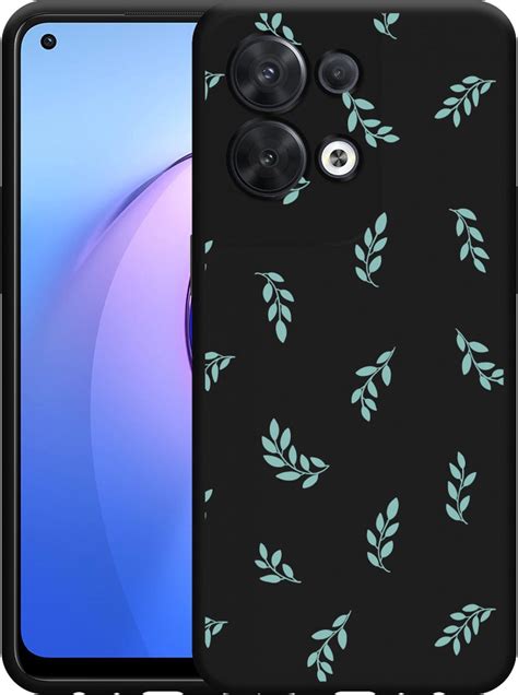 Oppo Reno G Hoesje Zwart Kleine Blaadjes Designed By Cazy Bol