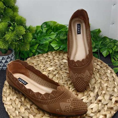 Jual Sepatu Wanita Flat Shoes Rajut Sepatu Balet Rajut Import Premium