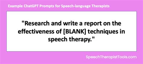 Example Chatgpt Prompts For Speech Language Therapists Speech