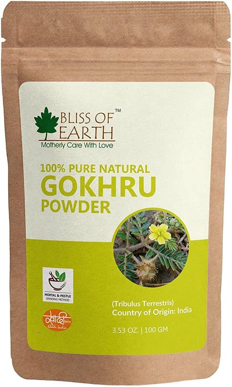 Buy Bliss Of Earth 100 Pure Natural Gokhru Powder Pure Tribulus