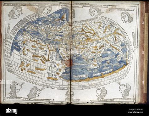 WORLD MAP, 1482. /nMap of the world from Latin edition of Ptolemy's ...