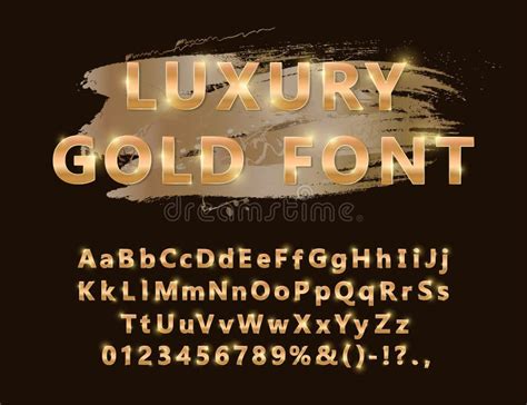 Shiny Modern Gold Font Isolated on Brown Stock Vector - Illustration of ...