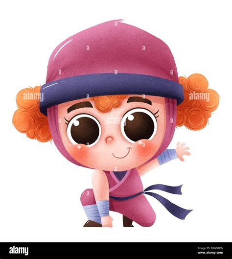 Vector illustration of Cartoon Ninja. Cute character Ninja kids Stock ...