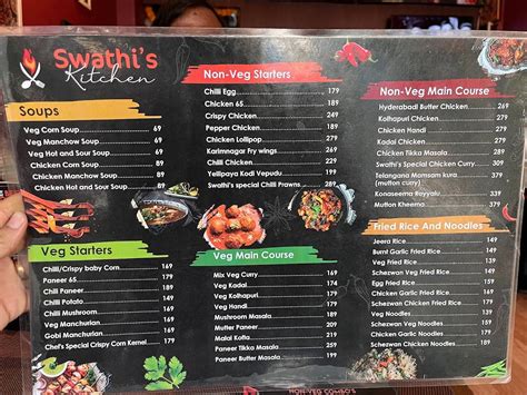 Menu At Swathis Kitchen Hyderabad