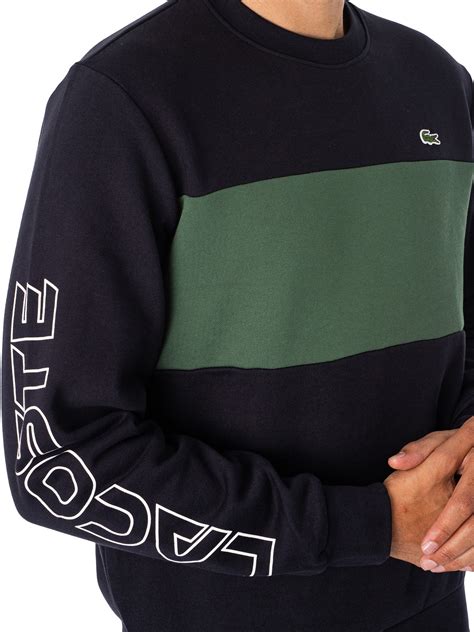 Lacoste Colourblock Sweatshirt Navydark Green Standout