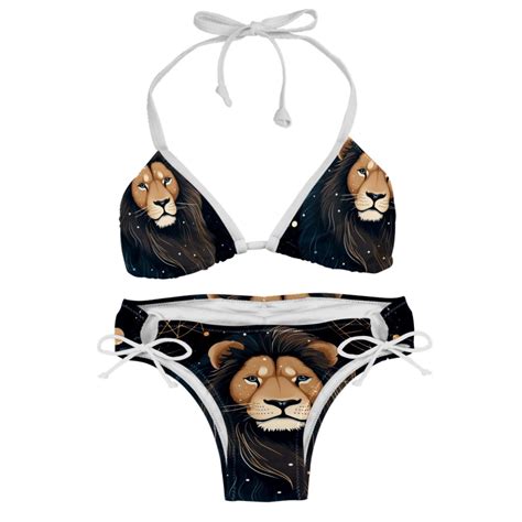 Leo Constellation Detachable Sponge Adjustable Strap Bikini Set Two