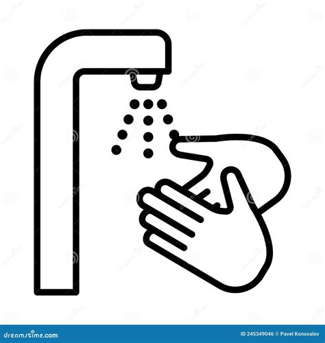 Hand Washing Icon Stock Vector Illustration Of Lineart