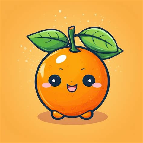 Premium Photo Illustration Of Kawaii Orange Fruit